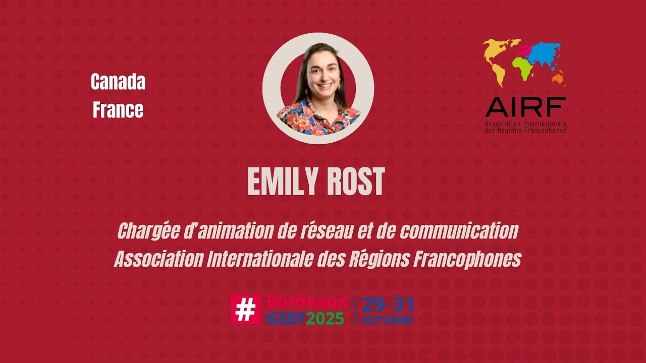 Emily ROST, Association Internationale des Régions Francophones | AIRF ...