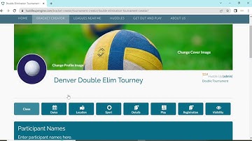 Double Elimination Tournament Creation