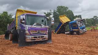 มันส์กว่านี้ไม่มีอีกแล้ว ถอยดั้มดินท่อลั่นสนั่นทุ่ง Dump Truck tractor