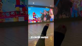Quick workout at the airport watching a Disneyland ad. #foot #goofy# recovery#foot #pt
