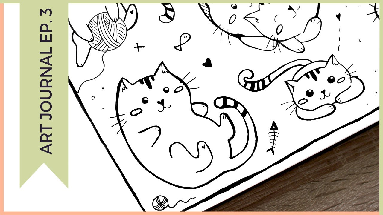 Doodling For Beginners Cute Cat Doodles Art Journal Thursday Ep