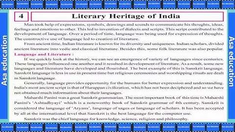 Ch 4.1 Literary Heritage of India (Social Science, Grade 10, GSEB) Easy explanation in Hindi