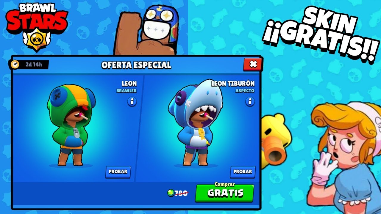 Nueva Skin De Leon Tiburon Totalmente Gratis Sorteo Brawl Stars Youtube - imágenes de león tiburón de brawl stars