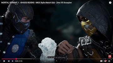 MORTAL KOMBAT 1 : KHAOS REIGNS - MKX Style Match Sub - Zero VS Scorpion