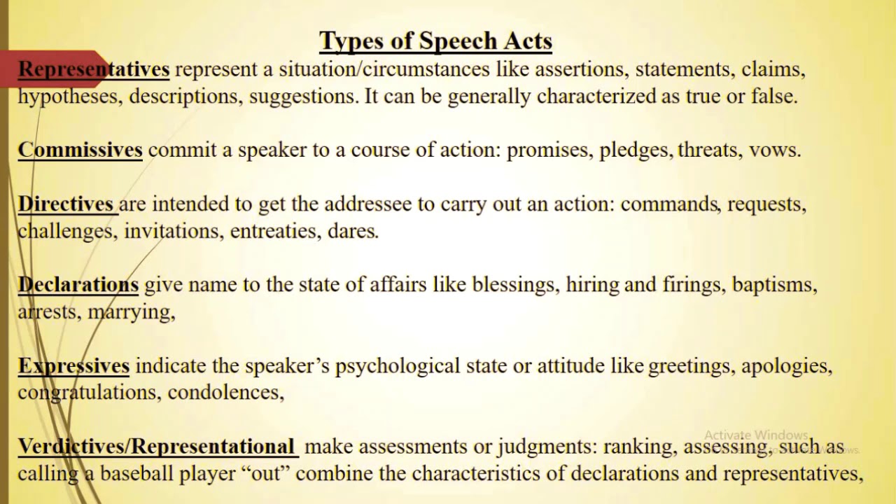 speech acts meaning in linguistics