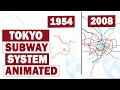 The Tokyo Subway System Expansion Animated: Tokyo Metro &amp; Toei Subway&#39;s