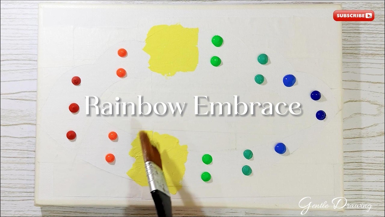 Gentle Lines — Rainbow Embrace | Calm Acrylic Painting Process | Relaxing Art Vol.28