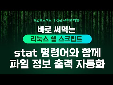 리눅스 쉘 스크립트 - stat 명령어를 이용하여 파일 정보들 출력 자동화 #linux #script