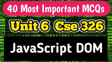 Unit 6 JavaScript DOM MCQs CSE 326