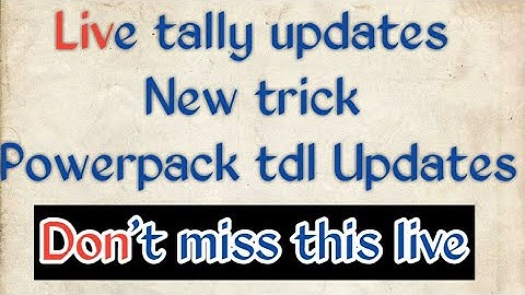 Skill bill tally channel update new live trick session tally tdl?