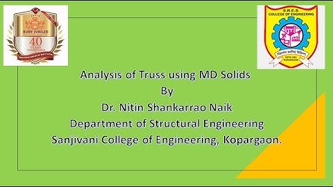 Analysis of Truss using MD Solids