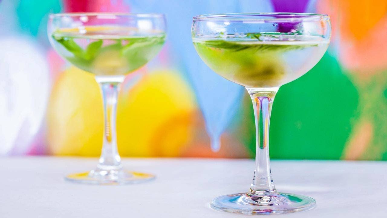 How To Make A Dirty Basil Martini Cocktail By John Cusimano | Rachael Ray Show