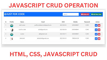 #1 CRUD | CREATE |  UPDATE | READ | DELETE |JAVASCRIPT PROJECT HTML | CSS | JAVASCRIPT @Justforcode