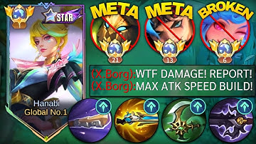 GLOBAL HANABI HYPER ATTACK SPEED BUILD FOR 2025😱 BEST BUILD AND EMBLEM TO BEAT STRONG HERO 🔥.