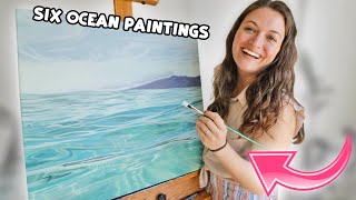 Making SIX Ocean Paintings from Start to Finish: An Oil Painting Collection