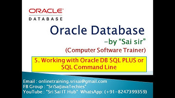 5. Working with Oracle DataBase SQL PLUS or Command Line