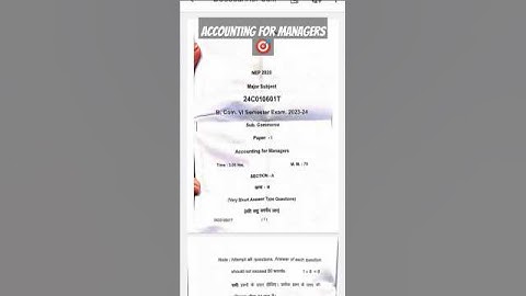 Accounting for Managers 🎯 📝 Question paper 2023- 24