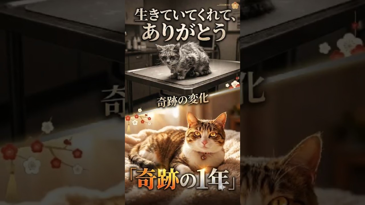 瀕死だった猫が1年で奇跡の変身。愛が起こした魔法 #感動猫動画 #保護猫 #猫の成長