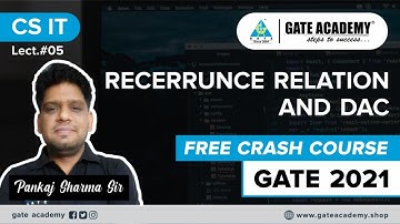 Recerrunce Relation & DAC | Free Crash Course by Pankaj Sir | CS/IT | GATE 2021