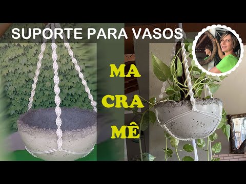 DIY - How to make a beautiful stand for hanging plant pots - macrame