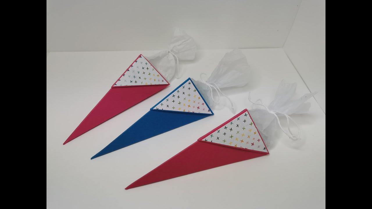 Tutorial Goodie und Tischdedo Schultüte passend zum Schulranzen und Schaukelkarte zur Einschulung