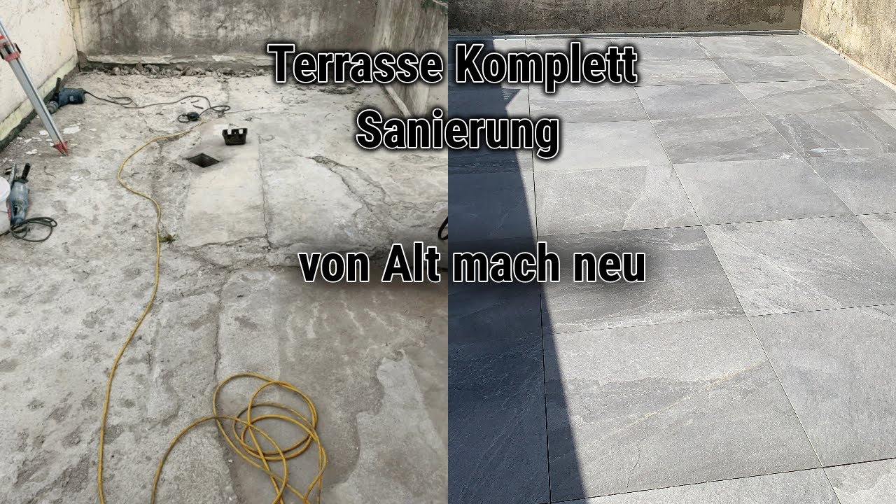 #Terrasse Komplett Sanierung, Estrich, Abdichtung, Platten 60x60x2cm # Allrounder Achi