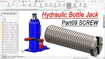 Design of Bottle hydraulic jack in solidworks | Part09 Screw | Solidworks hindi tutorial