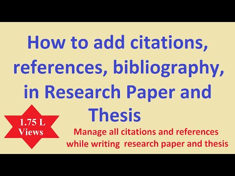 How to add citations and references in research paper, thesis, how to use different citations style