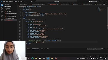 Menampilkan output dengan biodata diri menggunakan Variabel
