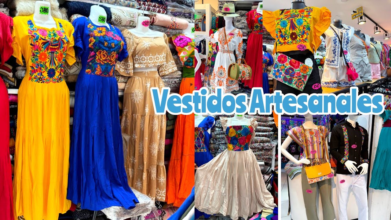 Nuevos Vestidos ARTESANALES  👗 Mega Tienda de ropa ARTESANAL MEXICANA ECONÓMICA 😍 Cerca del Zocalo