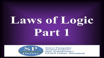 S1 B.Sc; Maths; Lecture 10-Laws of Logic-Part 1