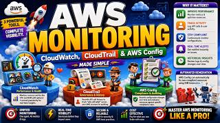 📊 AWS Monitoring Services Explained 🚀 | CloudWatch, CloudTrail & AWS Config Made Simple