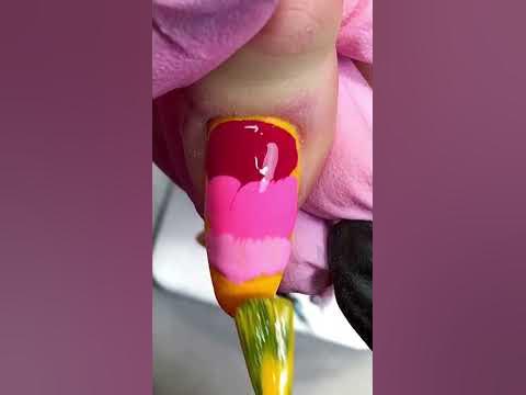 Градиент в 4 цвета/ #ногти - YouTube