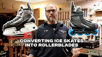 Converting ICE SKATES into ROLLERBLADES