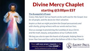 Join us to pray the Chaplet of Divine Mercy