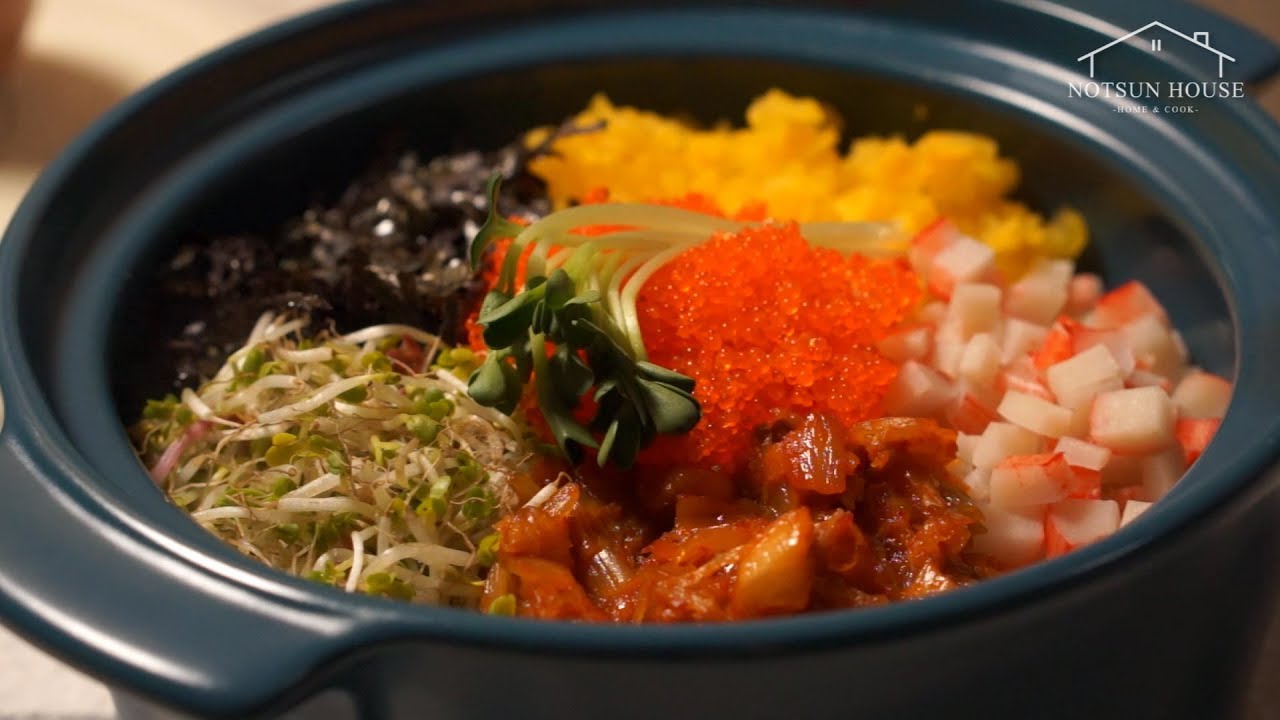 톡톡 터지는 날치알과 고소한 누룽지 까지! 알밥 만들기_Al Bap (Rice with Fish Roe) : NOTSUN ...