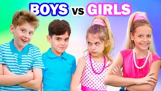 Eva and Friends Boys vs Girls Challenge for kids