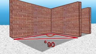 تحديد الزاوية القائمة بطريقة حسابية  لأعمال البناء والبلاط وغيرها