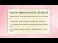 How Do I Restore My Gmail Email Inbox | #gmailhelp #googlehelp #restoregmail