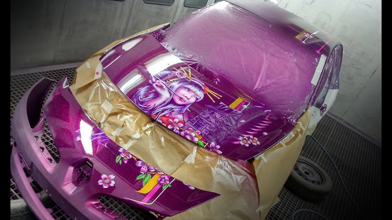How To Paint A Car - Guide From Start To Finish - Purple Airbrush On Top