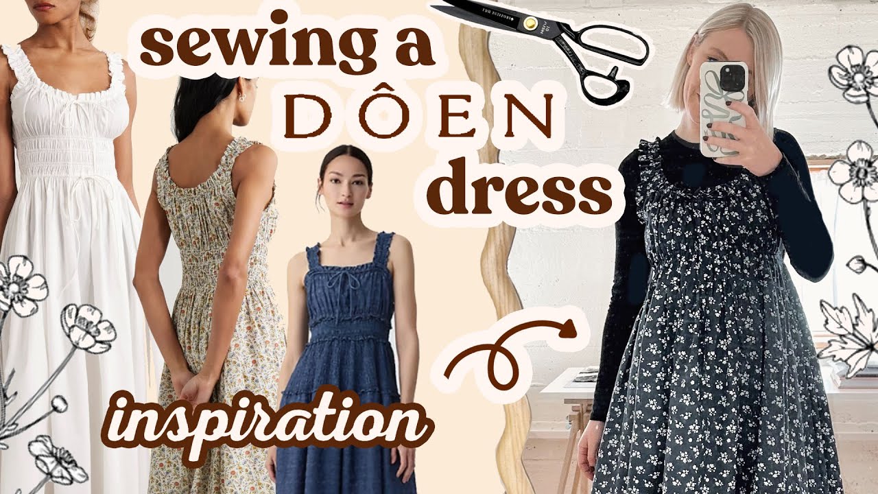 Sewing a Dôen Inspired Dress From a Bedsheet! | COSY SEWING VLOG