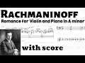 Rachmaninoff romance for violin and piano in a minor with score