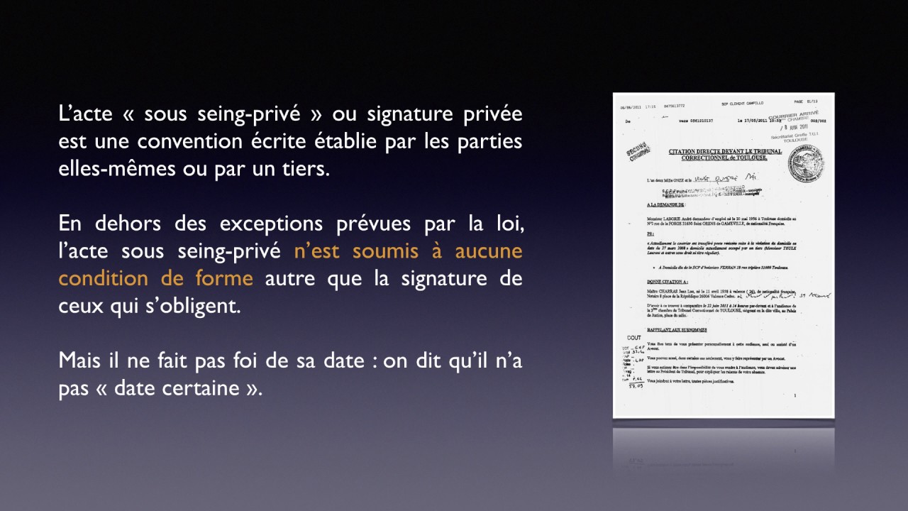 Les MotsClés 2 ACTE SOUS SEINGPRIVÉ YouTube