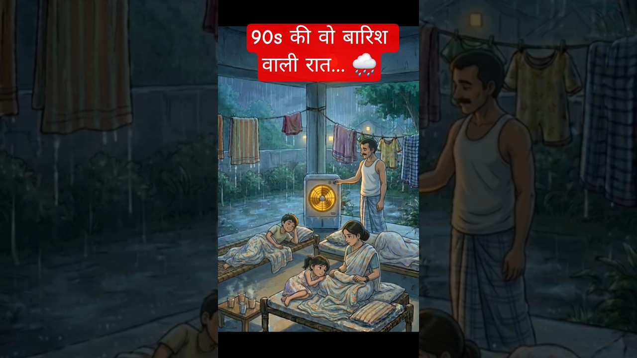 90s की वो रात… छत पर सोए और बारिश आ गई 🌧️🥺