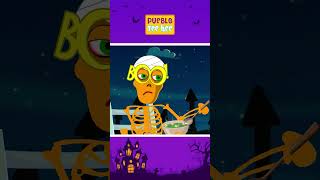 ¡Esqueleto disfrutando de la sopa! 💀#shorts #spooky #kidssong #puebloteehee