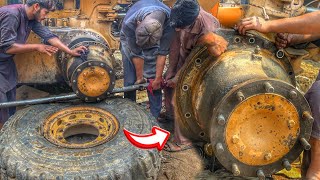 How an Expert Mechanics Repair Caterpillar Wheel Tandem || Wheel Tandem Restoration