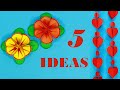 FLORES DE PAPEL - (5 IDEAS) como hacer flores de papel - flores de cartulina - Gustavo GG