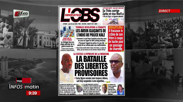 UNES DE L’OBSERVATEUR ET DE RECORD  - infos matin 23 juin 2025