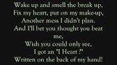 Taylor Swift I Heart Question Mark Lyrics Youtube