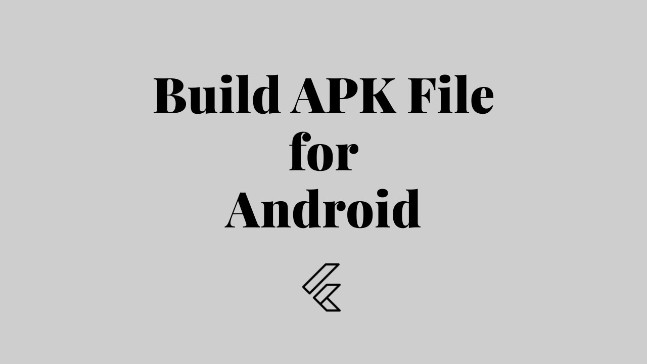How to build APK file in Flutter | Android - YouTube
